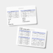 Lab-waarden Badge (Voor- en achterkant)