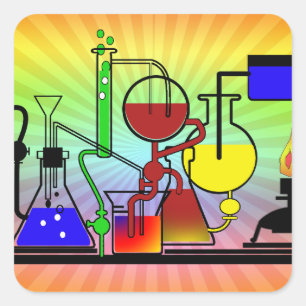 LAB WARE - LABORATORIUMGLASSWARE - WETENSCHAPPELIJ VIERKANTE STICKER