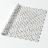 Lab Wrapping Paper - Black and White Dog Print Cadeaupapier (Uitgerold)