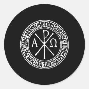 Labarum Ancient Christelijk Symbool Chi Rho Ronde Sticker