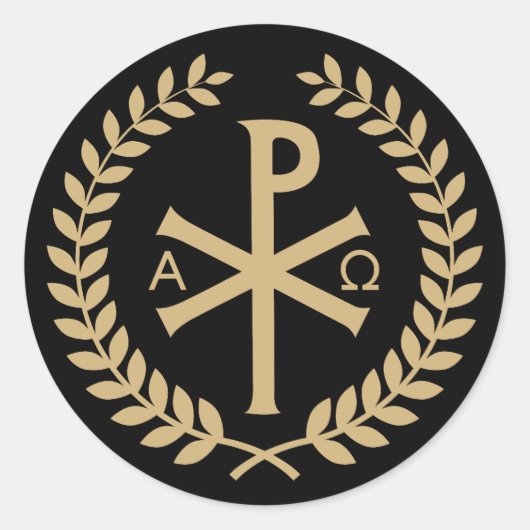 Labarum - Chi Rho - Roman Imperial Standard Ronde Sticker (Voorkant)