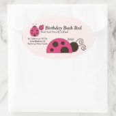 Labdybug Wijnetiket Ovale Sticker (Tas)