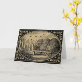 L'abeille amasse le dessin vintage - carte de (Fleur jaune)