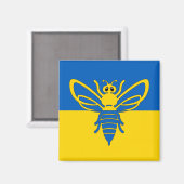 L'Abeille au large du drapeau ukrainien Aimant (Recto/Verso)