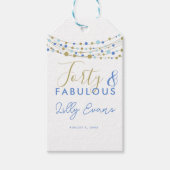 label Aangepast verjaardagsfeestje, glitter en bla Cadeaulabel (Voorkant)