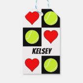 Label Aangepaste naam voor Tennis Player of Text C Cadeaulabel (Achterkant)