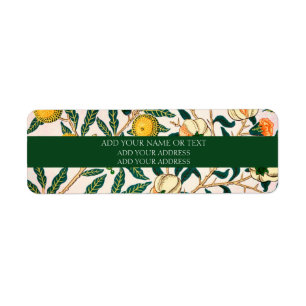 LABEL ADRES TERUGKEREN : WILLIAM MORRIS POMEGRANAT