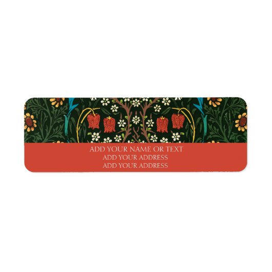LABEL ADRES TERUGKEREN : WILLIAM MORRIS TULIPS (Voorkant)