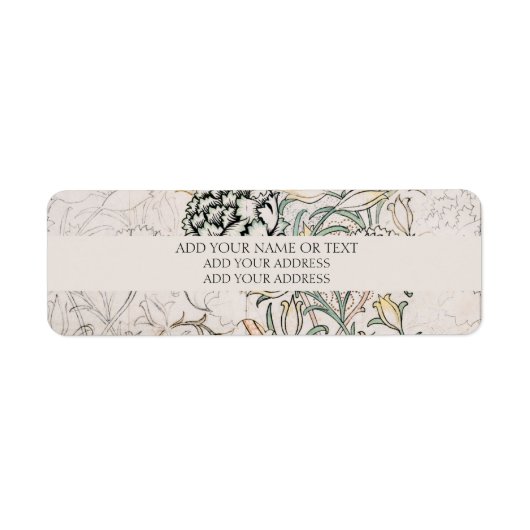 LABEL ADRES TERUGKEREN : WILLIAM MORRIS WILD TULIP (Voorkant)