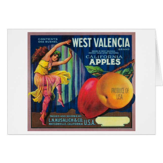 Label Apple Crate West ValenciaWatsonville, CA (Devant horizontal)