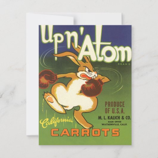label Art boxing Rabbit, boven op Atom Carrots (Voorkant)