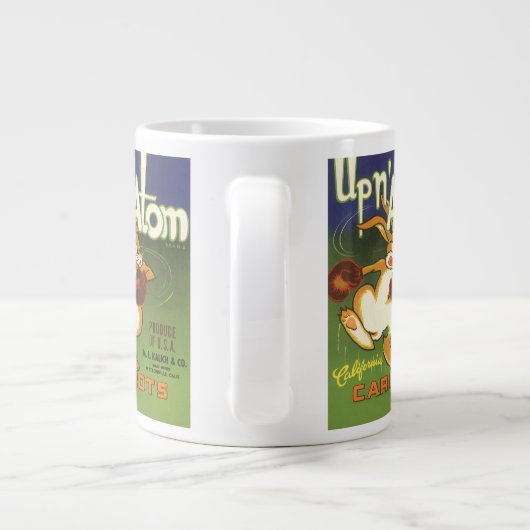  label Art boxing Rabbit, boven op Atom Carrots Jumbo Mok (Achterkant)