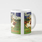  label Art boxing Rabbit, boven op Atom Carrots Jumbo Mok (Voorkant rechts)