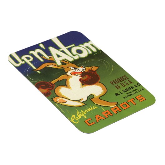  label Art boxing Rabbit, boven op Atom Carrots Magneet (Rechterzijde)
