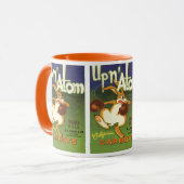 label Art boxing Rabbit, boven op Atom Carrots Mok (Voorkant links)
