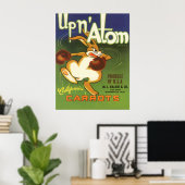 label Art boxing Rabbit, boven op Atom Carrots Poster (Thuiskantoor)