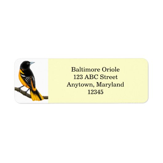 label Baltimore Oriole Bird (Voorkant)