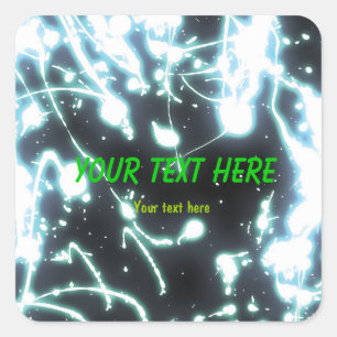 label blauwe neon glow stick party sticker