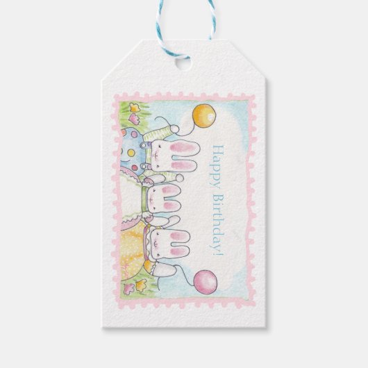 Label cadeau ballon Bunny Cadeaulabel (Voorkant)