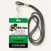 LABEL CON 2020 - Groen kwadrant - Burgerbadge Badge (Achterkant met draagriem)