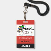 LABEL CON 2020 - Rood kwadrant - Cadet Badge (Achterkant met lanyard)
