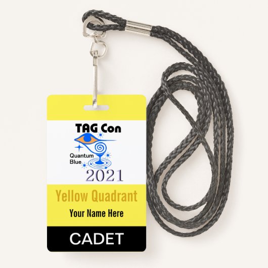 LABEL CON 2021 - Geel kwadrant - Cadet Badge (Voorkant met draagriem)