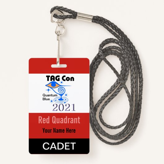 LABEL CON 2021 - Rood kwadrant - Cadet Badge (Voorkant met draagriem)