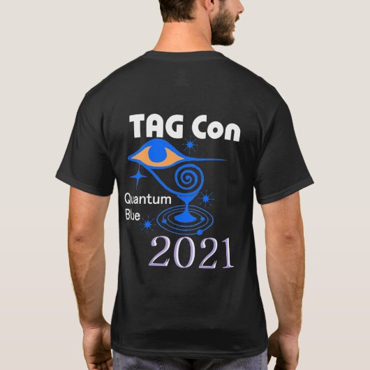 LABEL CON 2021 - WITTE TEKST, DONKER ACHTERGROND T T-SHIRT (Achterkant)