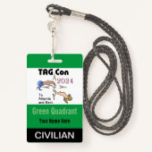 LABEL CON 2024 - Groen kwadrant - Burgerbadge Badge (Achterkant met draagriem)