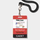 LABEL CON 2024 - Rood kwadrant - Cadet Badge (Achterkant met lanyard)