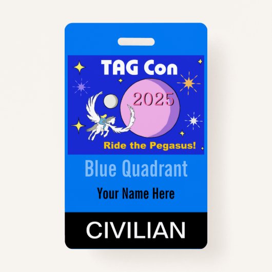 LABEL CON 2025 - Blauw Kwadrant - Burgerbadge Badge (Voorkant)