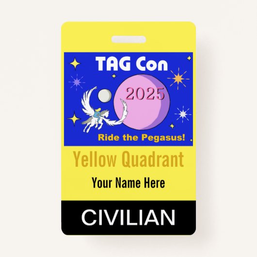 LABEL CON 2025 - Geel Kwadrant - Burgerbadge Badge (Achterkant)
