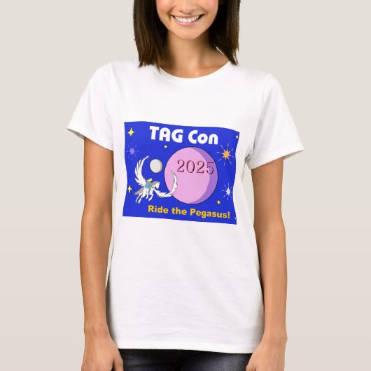 LABEL Con 2025 Rijd met het Pegasus Convention T-s T-shirt (Voorkant)