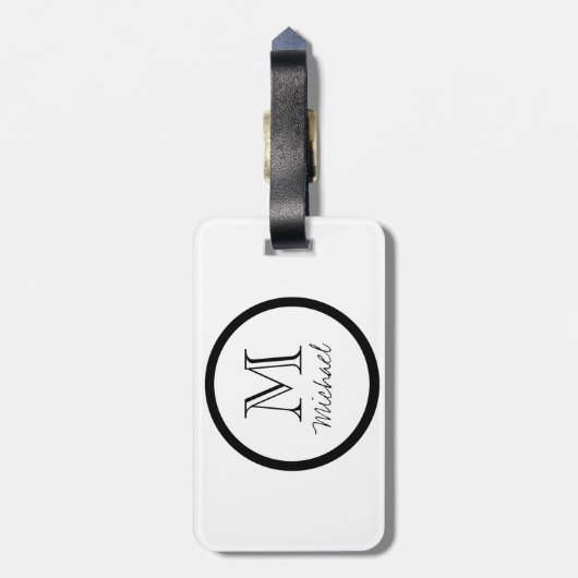 Label dat je het bent! Gepersonaliseerd monogram B Bagagelabel (Achterkant verticaal)