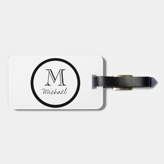 Label dat je het bent! Gepersonaliseerd monogram B Bagagelabel (Achterkant horizontaal)