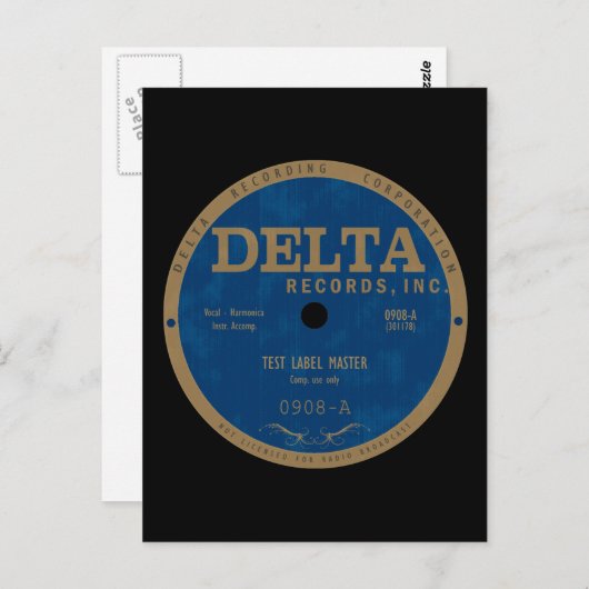 label Delta Records Briefkaart (Voorkant / Achterkant)