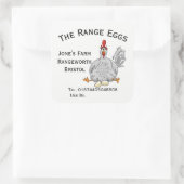 Label eierdoos voor vrije uitloop kippen op boerde (Tas)