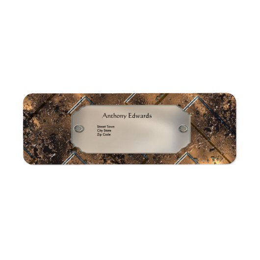 Label Elegant Persoonlijk Bedrijf Rusty Metal 2 (Voorkant)