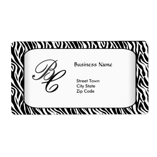 Label Elegant Zwart Zebra Wit Elite (Voorkant)