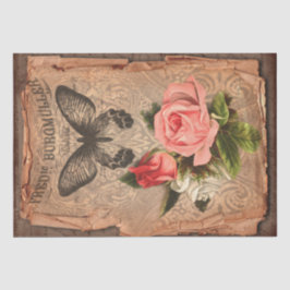  label en illustraties Shabby Chic Tissuepapier