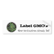 Label GMO's Tomato Plant Peace Sign Bumpersticker