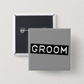 Label Groom Vierkante Button 5,1 Cm (Voorkant /achterkant)