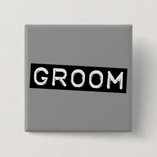Label Groom Vierkante Button 5,1 Cm (Voorkant)