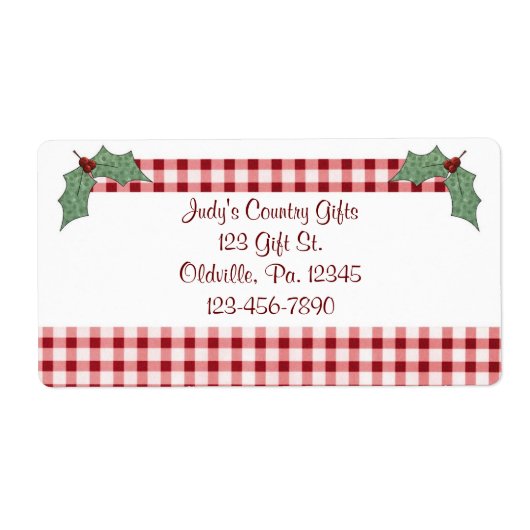 Label Holly en Gingham (Voorkant)