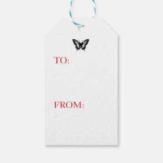 Label JAPANESE BUTTERFLIES MET TWILICHTBLAUW Cadeaulabel