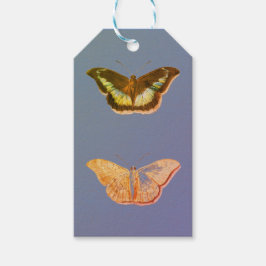 Label JAPANESE BUTTERFLIES MET TWILICHTBLAUW Cadeaulabel