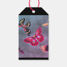Label JAPANESE BUTTERFLIES OP ZWART