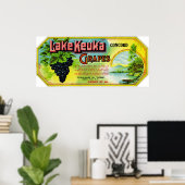 Label Keuka-concord-druiven Poster (Thuiskantoor)