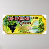 Label Keuka-concord-druiven Poster (Voorkant)