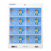 Label Kinder Gift Label Verjaardag Blauw (Full Sheet)